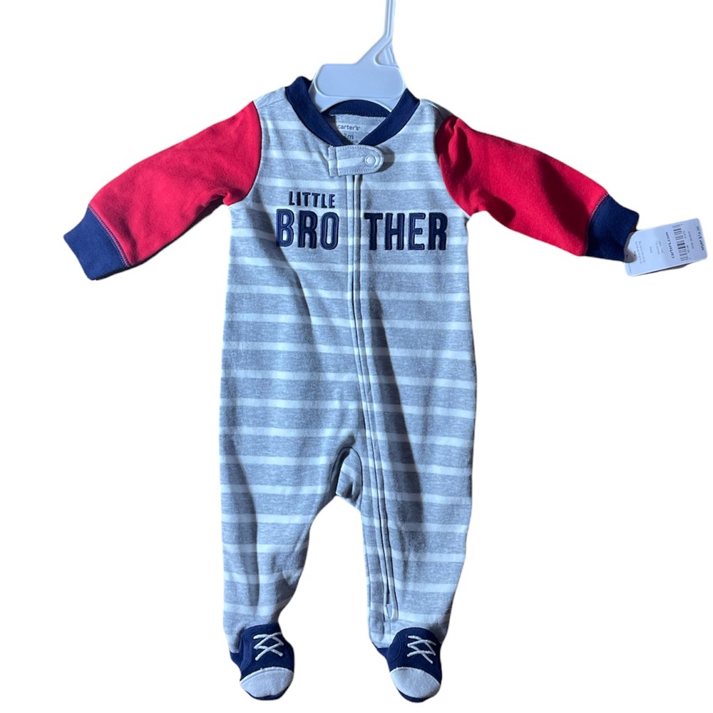 NWT “little brother” zipper footed pajamas 3 and 6 months available